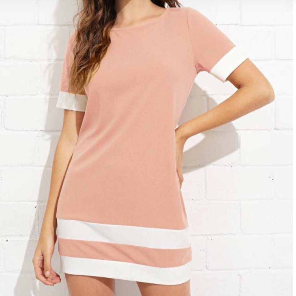 Contrast Stripe Tunic Dress